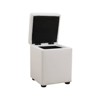 Hyleory Square White Storage Ottoman with Faux Leather Upholstery - 2 of 4