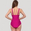Anna-Kaci Swim Women's Deep V Mesh Panel One Piece Swimsuit with Sheer Waist Detail and Adjustable Straps - 4 of 4