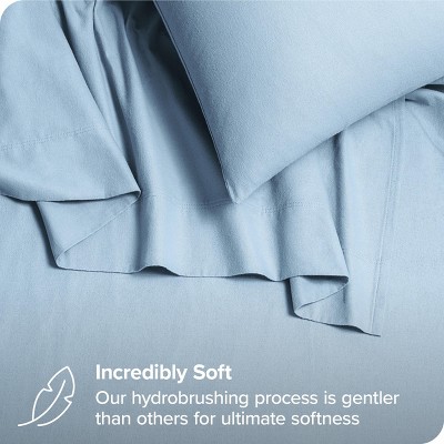 Light Blue Organic Cotton Twin Flannel Sheet Set