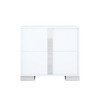 LIVAREEmlen Elegant Nightstand with Metal Handle, Mirrored Bedside Table with 2 Drawers for Bedroom, Living Room, White - 4 of 4