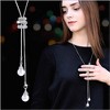 Cathercing Spiral Pearl Pendant Long Necklace for Women Adjustable Elegant Jewelry Crystal Accessories Dressy Collocation Winter Evening Party Wedding - 3 of 4