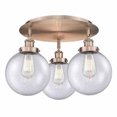 Canton - 3 Light Flush Mount In Art Deco Style-11.88 Inches Tall and 19.75 Inches Wide