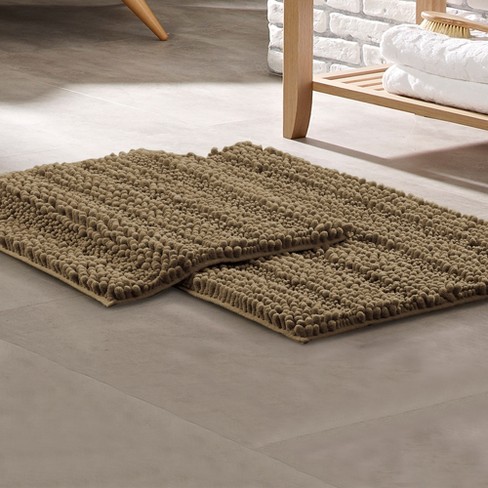 Modern Threads 2 Pack Chenille Noodle Bath Rug, Taupe : Target