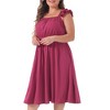Agnes Orinda Women's Plus Size Ruffle Cap Sleeve Shirred Waist Beach Summer A Line Sundresses - 2 of 4