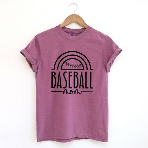 Simply Sage Market Women's Baseball Mom Arch Short Sleeve Garment Dyed Tee - 1 of 4