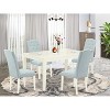HomeStock 5-Pc Linen White Finish Solid Wood Top - Rectangular Dining Room Set - Seats 4 - 2 of 4