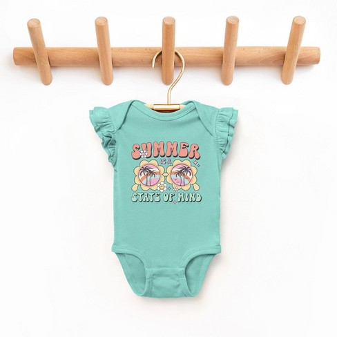 The Juniper Shop Summer State Of Mind Baby Flutter Sleeve Bodysuit - 6  Month - Seafoam : Target