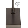 Pacific Coast Lighting Hugo 28" Tall Modern Industrial Table Lamp USB Port Brown Gunmetal Finish Metal Single White Shade Living Room Charging Bedroom - 4 of 4