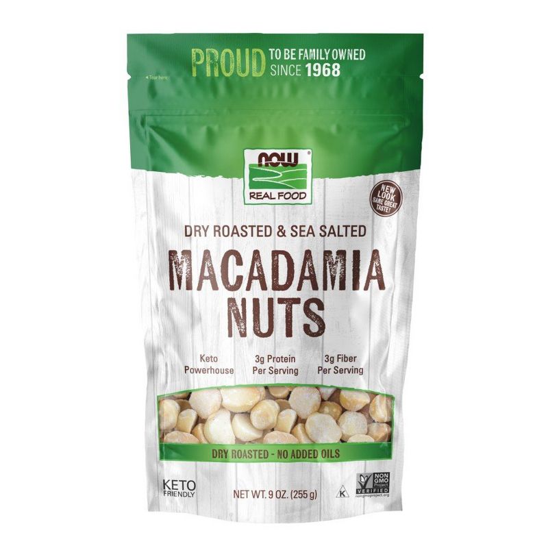 Now Foods Macadamia Nuts Roasted and Salted  -  9 oz Bag, 1 of 3