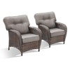 Belord Patio Chairs Set of 2 with Extra Wide Backrest, All Weather Brown Wicker Patio Furniture Set with Comfort Thick Cushion for Porch Deck Balcony - 4 of 4