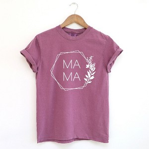 Simply Sage Market Women's Mama Floral Hexagon Short Sleeve Garment Dyed Tee - 1 of 4