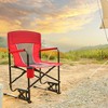 Sevobal Outdoor Portable Chairs Freestyle Rocker Camping Chair with Durable Armrests and Drink Holder for Patio and Backyard, Red, 36.02"*4.92"*25.2" - 4 of 4