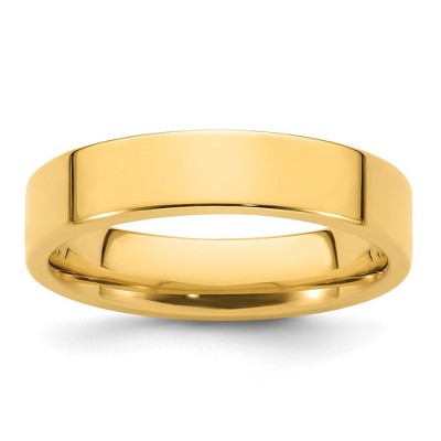 Black Bow Jewelry 5mm 14K White or Yellow Gold Flat Comfort Fit Band