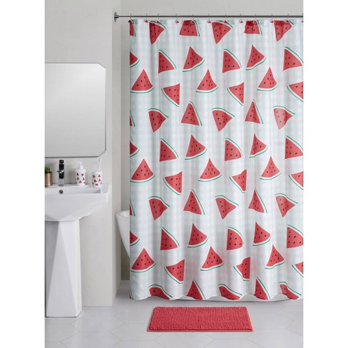 Watermelon Shark Bathroom Shower Curtain Accessories for Women Men