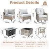 XIZZI 11-Piece Furniture Set with Rectangular Fire Pit Table, Sectional Sofa and Swivel Rocking Chairs, Furniture Set with Solar Coffee Table - 4 of 4
