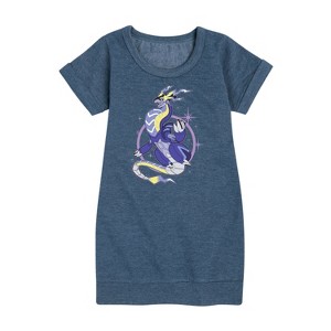 - Pokémon - Miraidon Elements Graphic Short Sleeve Fleece Dress - 1 of 4