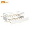 QingMoon Twin Daybed with Trundle Bed, Multi-Functional Sofa Bed with Casters, Wooden Bed Frame with Durable Slat Support for Bedroom - 4 of 4