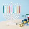 5.87"x7.75" Mini Menorah Taper Aluminum Alloy Hanukkah Candle Holder Cream - Spritz™ - 2 of 3