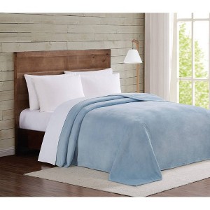 Truly Soft King Truly Soft Velvet Plush Blanket in Light Blue - 1 of 4