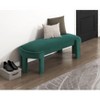 Okak Modern Stylish Velvet Fabric Upholstered Bench with Plywood Frame,Luxurious Comfort Oval Ottoman for Bedroom,Entryway - 4 of 4
