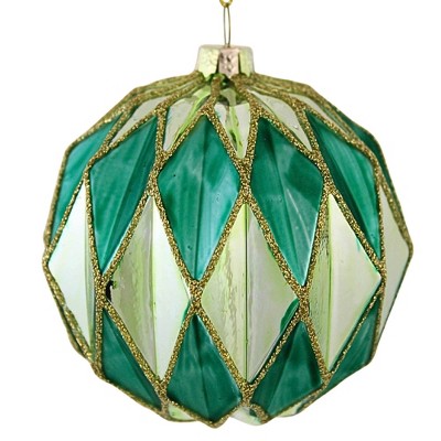 Cody Foster 3.5 Inch Midcentury Diamond Baubles Large Christmas Tree Ornament , Christmas Decor Honeycomb Waffle Mid-Century (1PC)