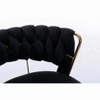 CAVINAS 24"-32"Luxury Velvet Bar Stools,Set of 2,Swivel Barstools with Adjustable Lifting,Counter Height Stools,Woven Back&Footrest - 2 of 3