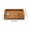 Aoibox Hand-Woven Rattan Rectangular Serving Tray with Handles for Breakfast, Drinks, Snack for Coffee Table - 4 of 4