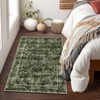 2'x3' Small Area Rug Floral Boho Distressed Doormat Vintage Farmhouse Floor Mat for Hallway, Dark Green - 2 of 4