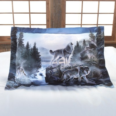 Lakeside Wolf Pack Sham – Decorative Pillow Case for Bed