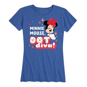 Women's - Disney - Minnie Dot Diva Short Sleeve Graphic T-Shirt - 1 of 4
