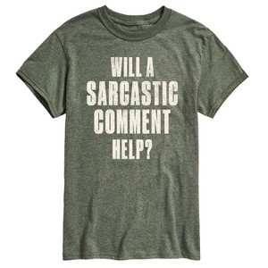 Men's - Instant Message - Funny Sarcastic Comment Help Short Sleeve Graphic T-Shirt - 1 of 4