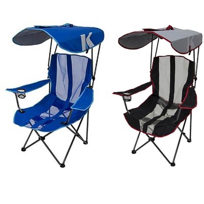 Kelsyus Premium Portable Camping Folding Lawn Chairs with Canopy, Blue & Black