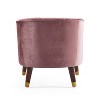 APRILSOUL Mid-Century Velvet Barrel Accent Chair, Upholstered Armchair with Solid Wood Legs - 4 of 4