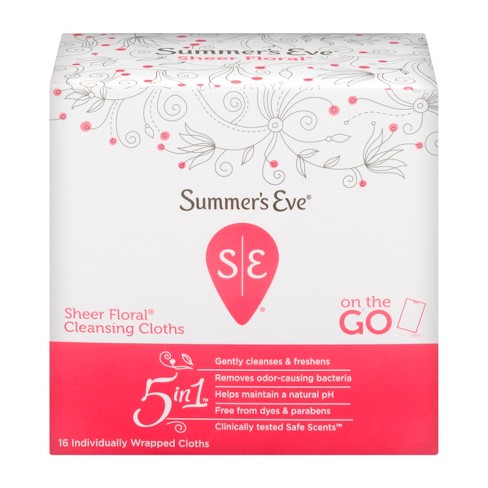Summer S Eve Sheer Floral Feminine Cleansing Wipes Target