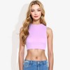 Anna-Kaci Women's High Neck Open Back Ribbon Tie Cropped Tank for Casual Looks - 2 of 4