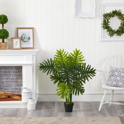 40-inch Green Plastic Philodendron Faux Potted Plant