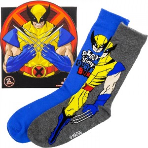 Mens Wolverine Retro Art Crew Socks 2-Pair Pack Box Set - 1 of 4