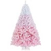 White & Pink Flocked Christmas Tree, Full Branch Tips, Fire-Resistant PVC, Hinged Design with Stable Metal Stand - 2 of 4