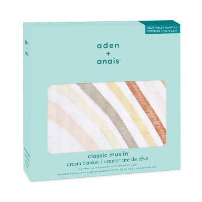 Dreamy Cotton Muslin Reversible Baby Blanket in Tan