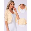Allegra K Women's Evening Wedding Half Sleeve Ruffle Hem Elegant Lace Cardigan - 2 of 4