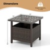 Costway Outdoor Side Table with 1.93" Umbrella Hole Zinc-iron Alloy Tabletop for Poolside - 3 of 4