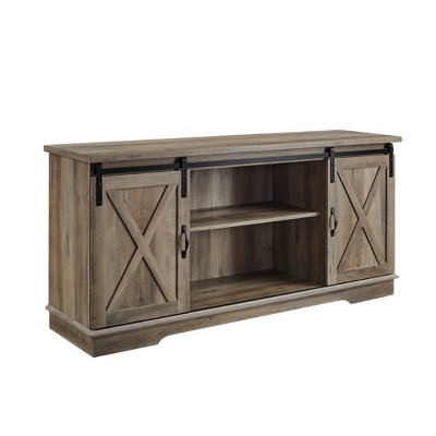 Modern Transitional Sliding Barndoor TV Stand for TVs up to 65"- Saracina Home
