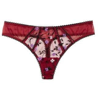 Adore Me Women's Nare Thong Panty 4x / Glamour Blooms C01 Black