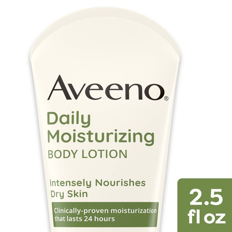 Aveeno Daily Moisturizing Lotion For Dry Skin with Soothing Prebiotic Oat - Unscented - 2.5oz, 1 of 11