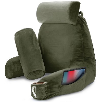 Nestl Memory Foam Reading Pillow, Reading & Bed Rest Pillow, Back Pillow with Pockets