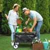 Heavy Duty Portable Folding Wagon and Collapsible Aluminum Alloy Table Combo Utility Outdoor Camping Cart with Universal Anti-slip Wheels - 3 of 4
