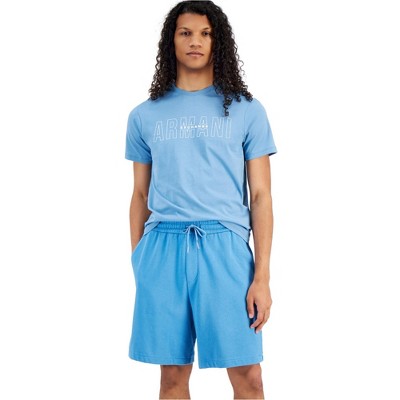 Armani Mens Solid Casual Bermuda Shorts, Blue, Medium
