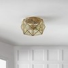 12.5" 2-Light Violet Industrial Vintage Iron/Glass LED Flush Mount Brass Gold - JONATHAN Y - 3 of 4