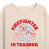 Women's - Disney - Firefighter Mickey & Friends Lightweight French Terry Wide Neck Long Sleeve Shirt - 2 of 4