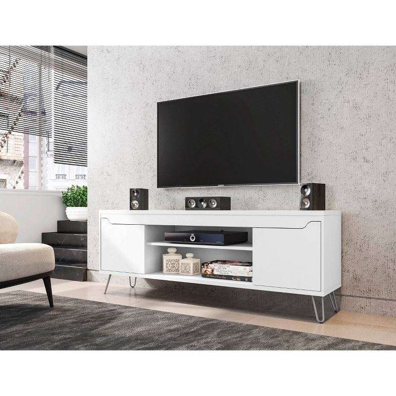 Baxter TV Stand for TVs up to 60&#34; White - Manhattan Comfort, 2 of 10